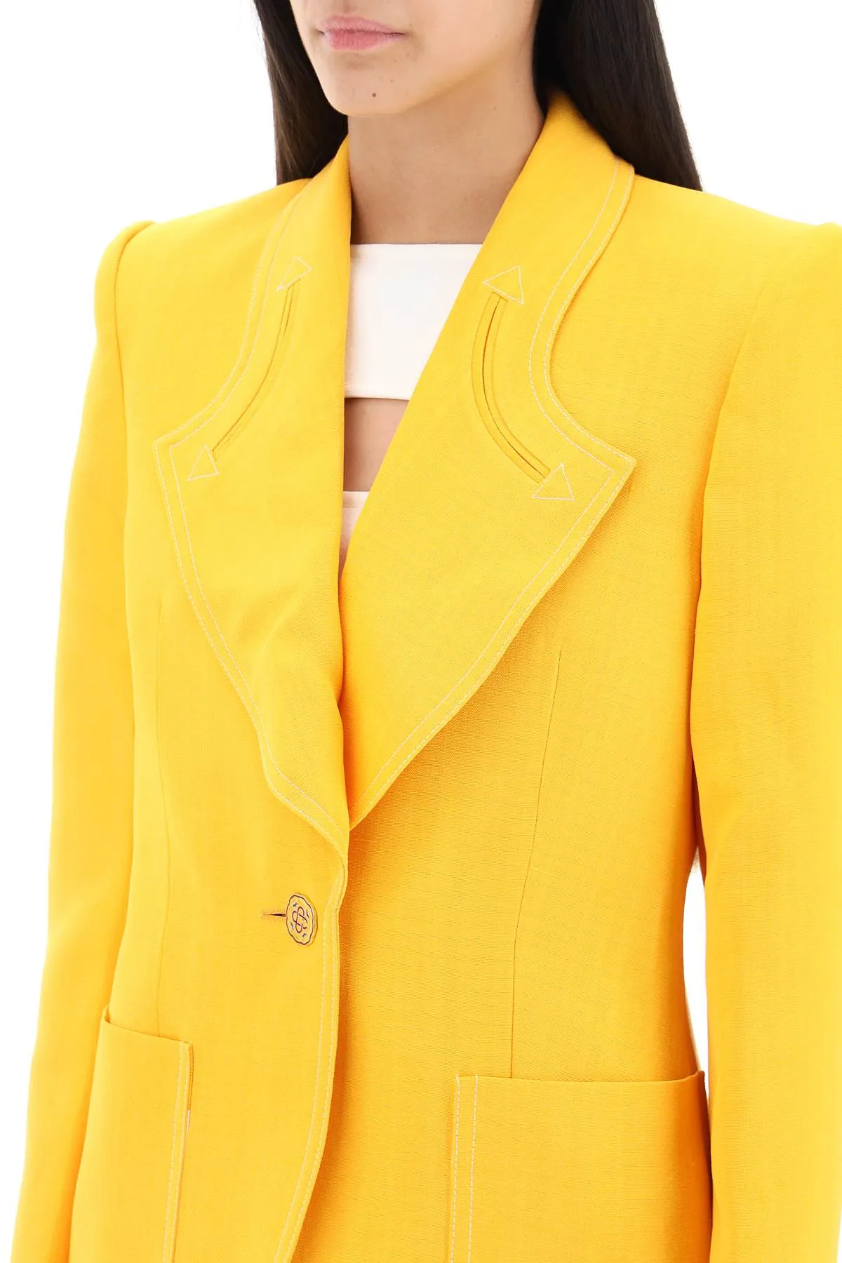 Casablanca silk blend single-breasted blazer