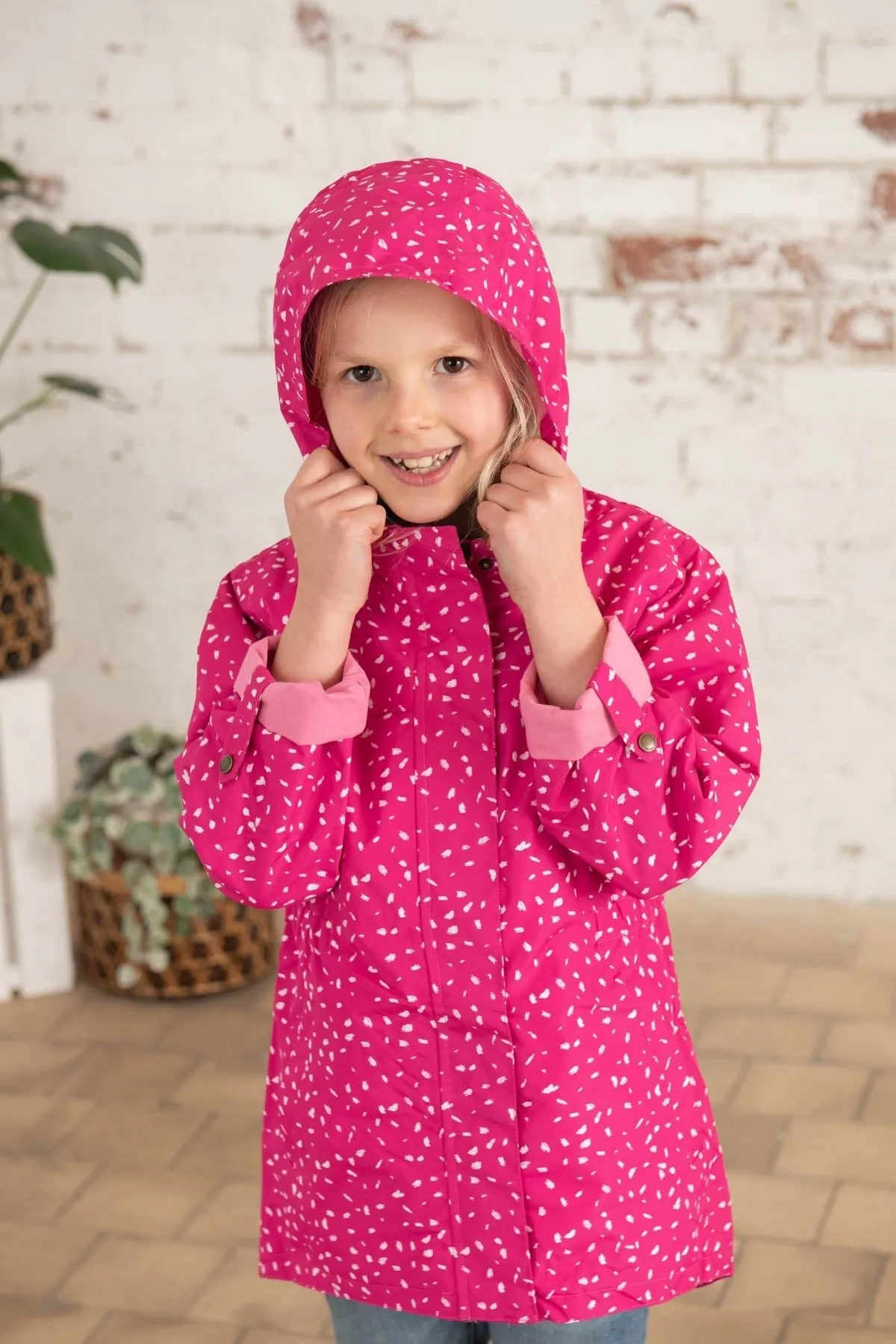 Charlotte Parka - Bright Pink Print