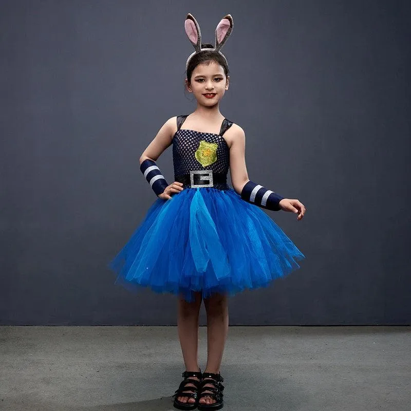 Children's Halloween costumes Girl's sequined camisole princess dress Cute Bunny Princess Dress Bunny Cop Dress Carnival Birthday Banquet Performance Dress