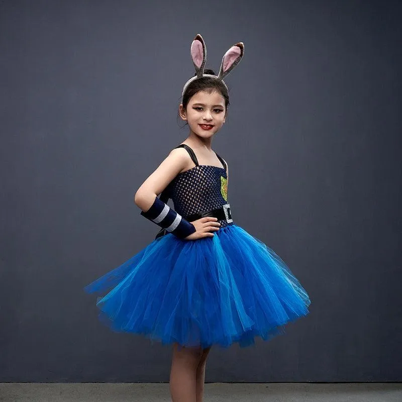 Children's Halloween costumes Girl's sequined camisole princess dress Cute Bunny Princess Dress Bunny Cop Dress Carnival Birthday Banquet Performance Dress