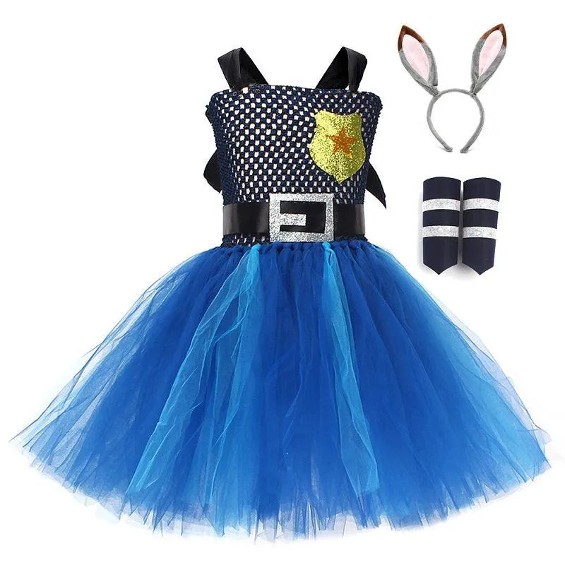 Children's Halloween costumes Girl's sequined camisole princess dress Cute Bunny Princess Dress Bunny Cop Dress Carnival Birthday Banquet Performance Dress