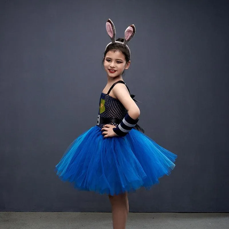 Children's Halloween costumes Girl's sequined camisole princess dress Cute Bunny Princess Dress Bunny Cop Dress Carnival Birthday Banquet Performance Dress