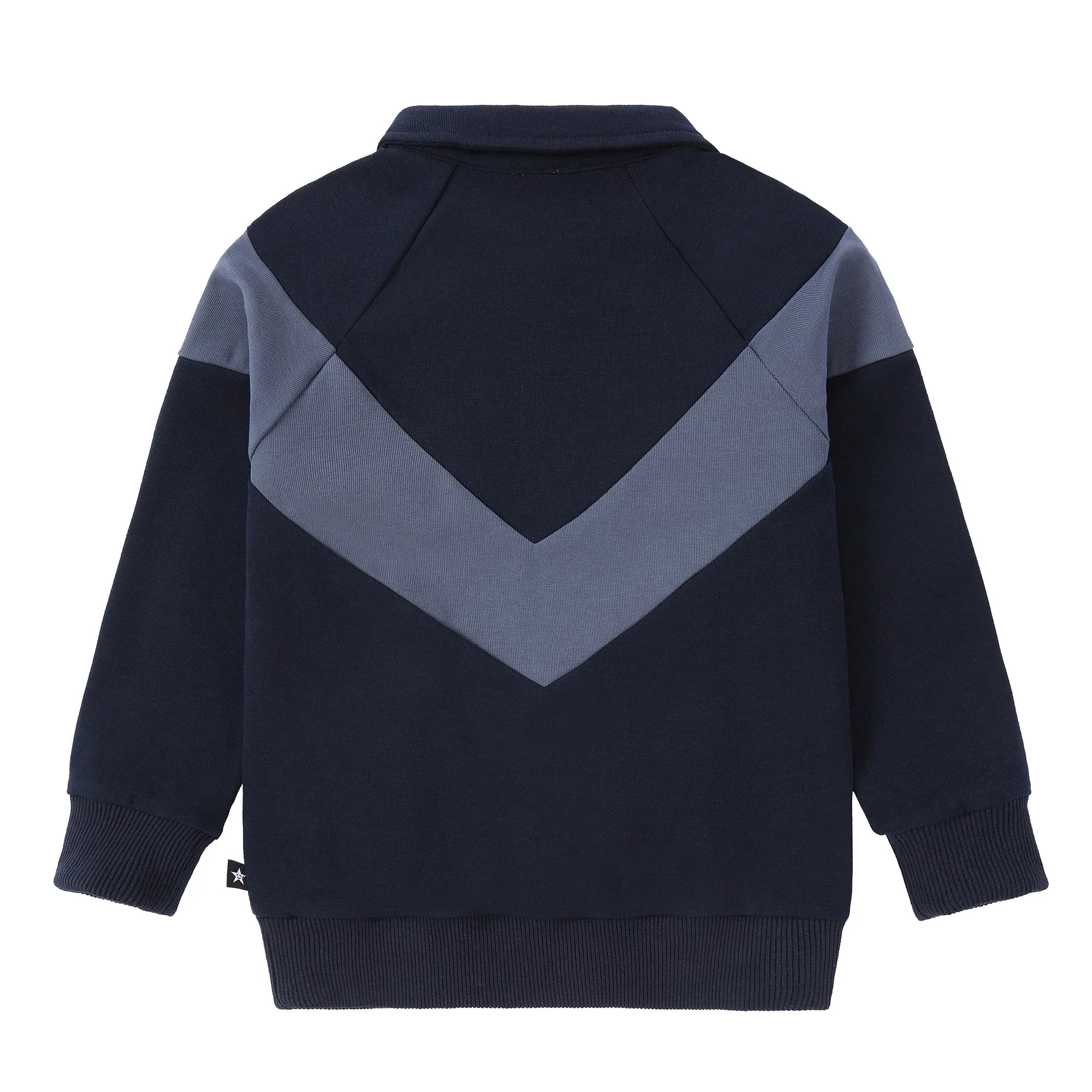 Colorblock Quarter Zip Sweatshirt With Fold Down Collar