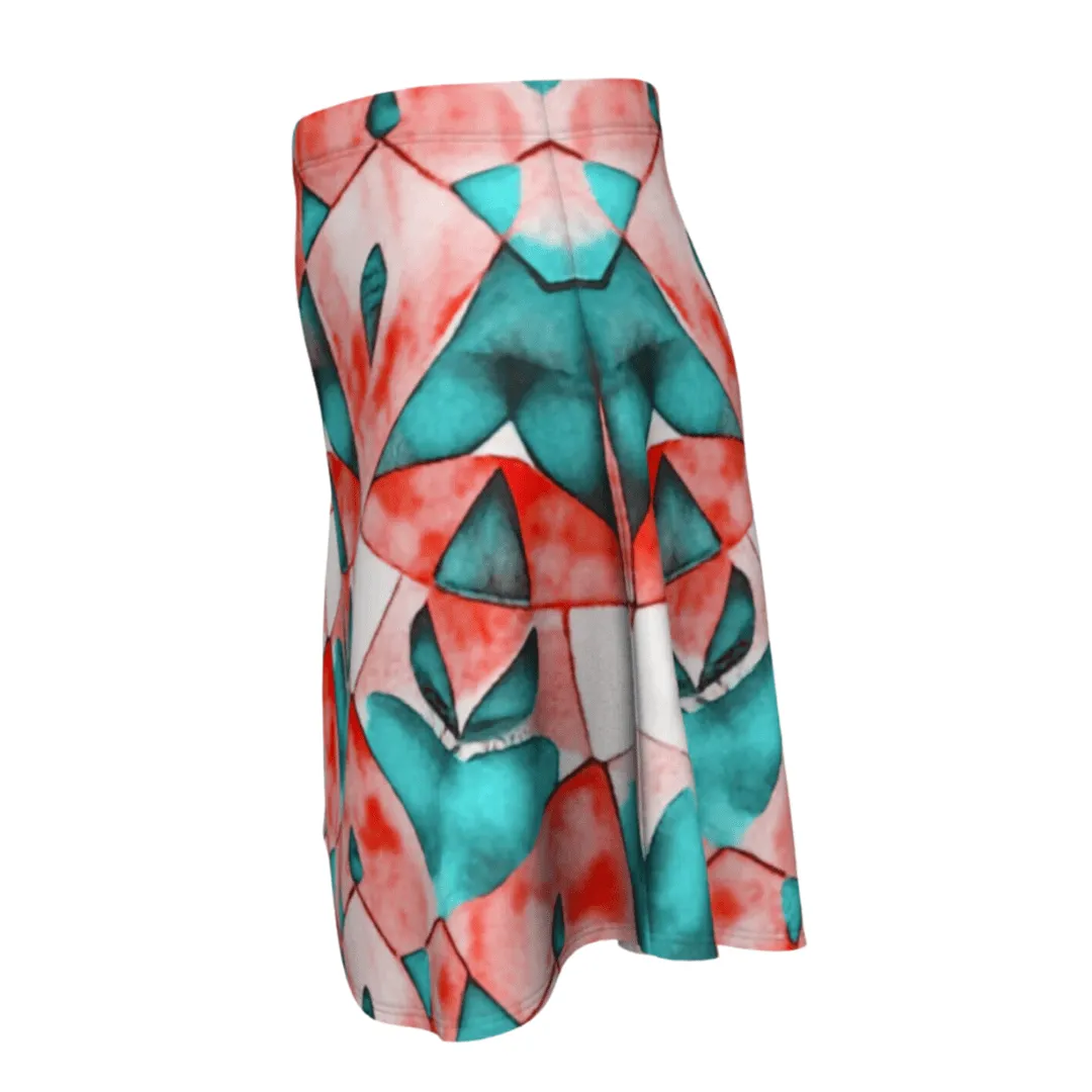 Coral Kaleidoscope Skirt