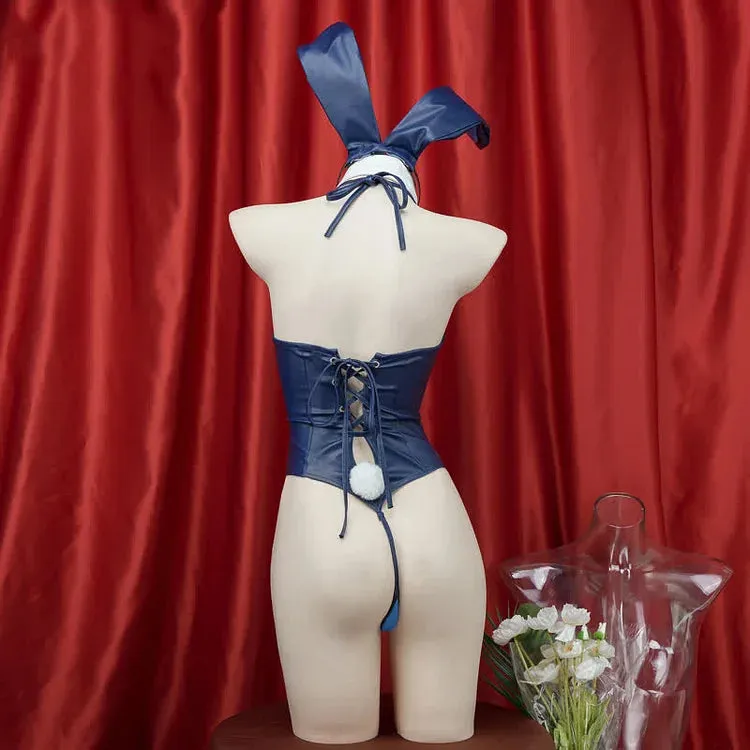 Cosplay Bunny Bow Tie Lace Up Jumpsuit Lingerie Set