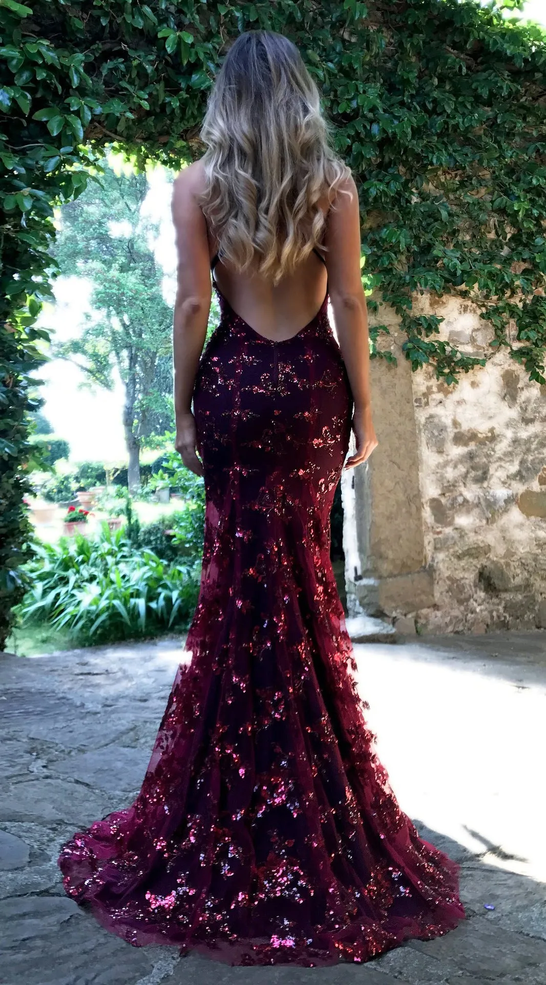 Cosy Dress Latest Party Cocktai Prom V-Neck Backless Spaghetti Strap Sleeveless Sequined Wedding Maxi Formal