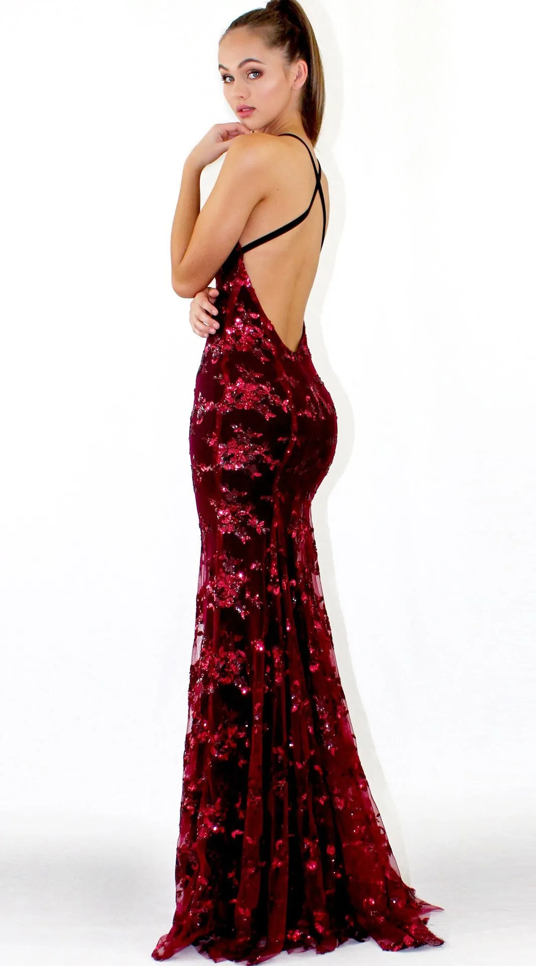 Cosy Dress Latest Party Cocktai Prom V-Neck Backless Spaghetti Strap Sleeveless Sequined Wedding Maxi Formal