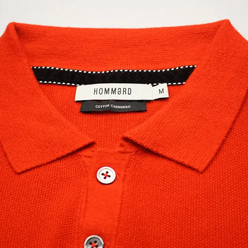 Cotton Cashmere Polo Shirt Cancale in fine pique stitch Red