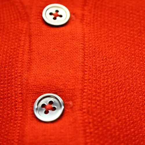 Cotton Cashmere Polo Shirt Cancale in fine pique stitch Red