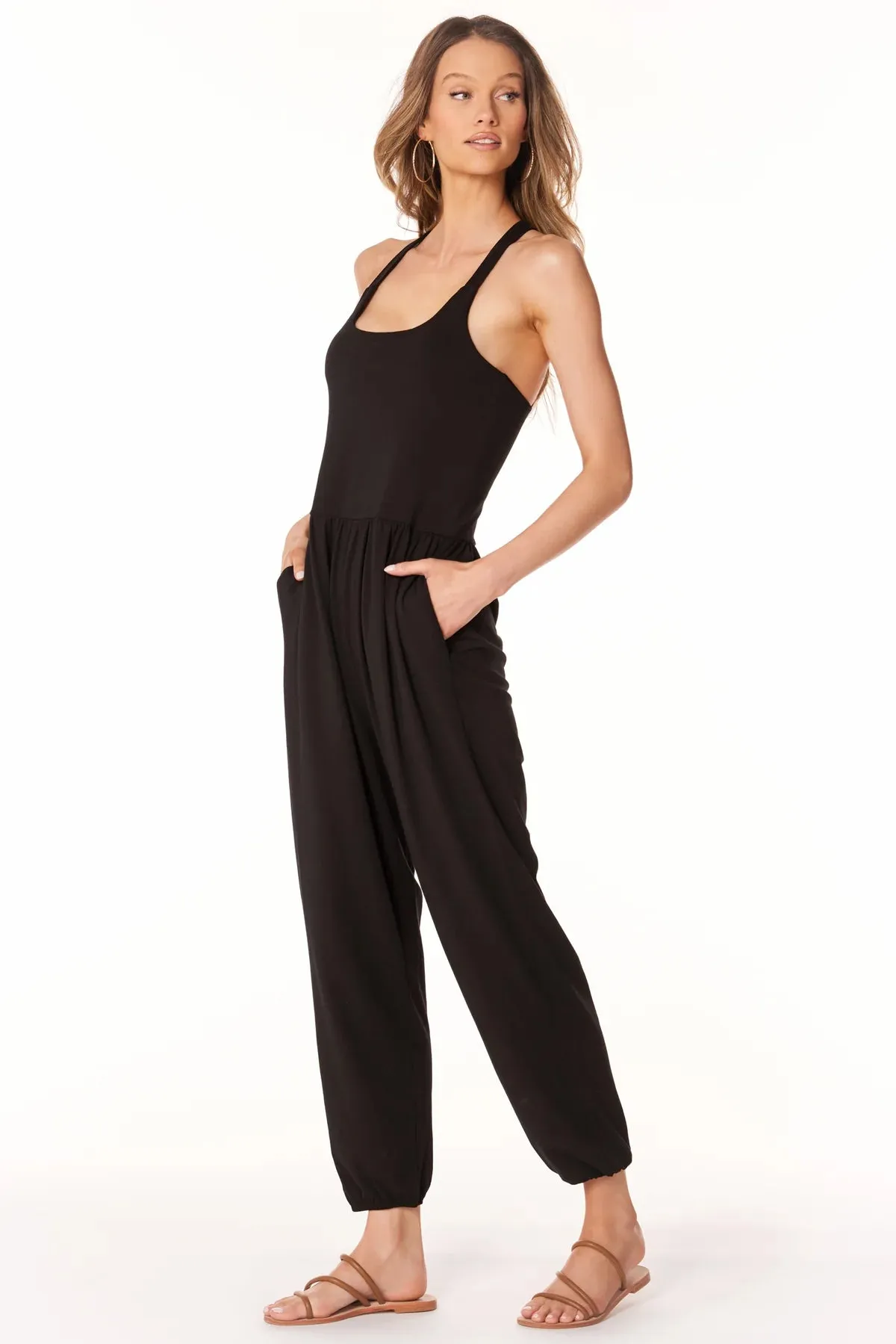 Cross Back Tank Jumpsuit