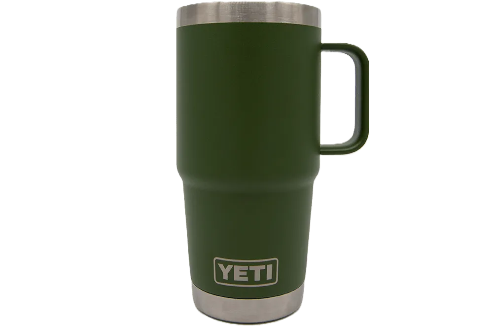 Custom YETI® 20oz Travel Mug with Stronghold™ Lid - Laser Engraved