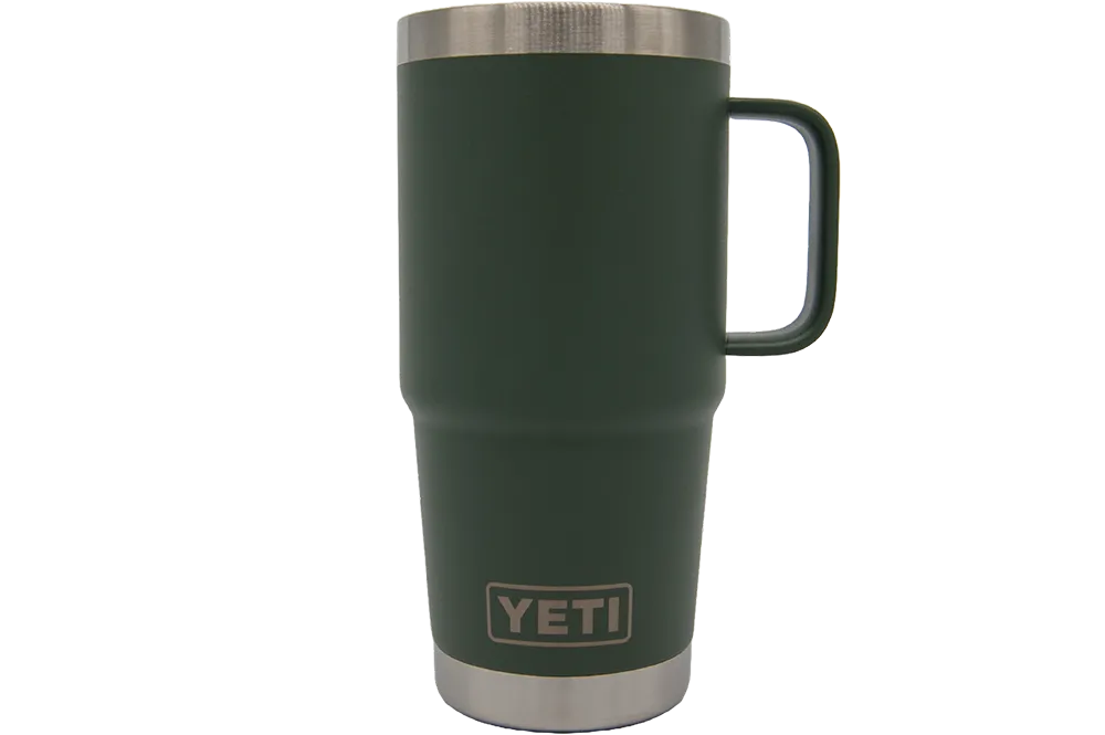 Custom YETI® 20oz Travel Mug with Stronghold™ Lid - Laser Engraved