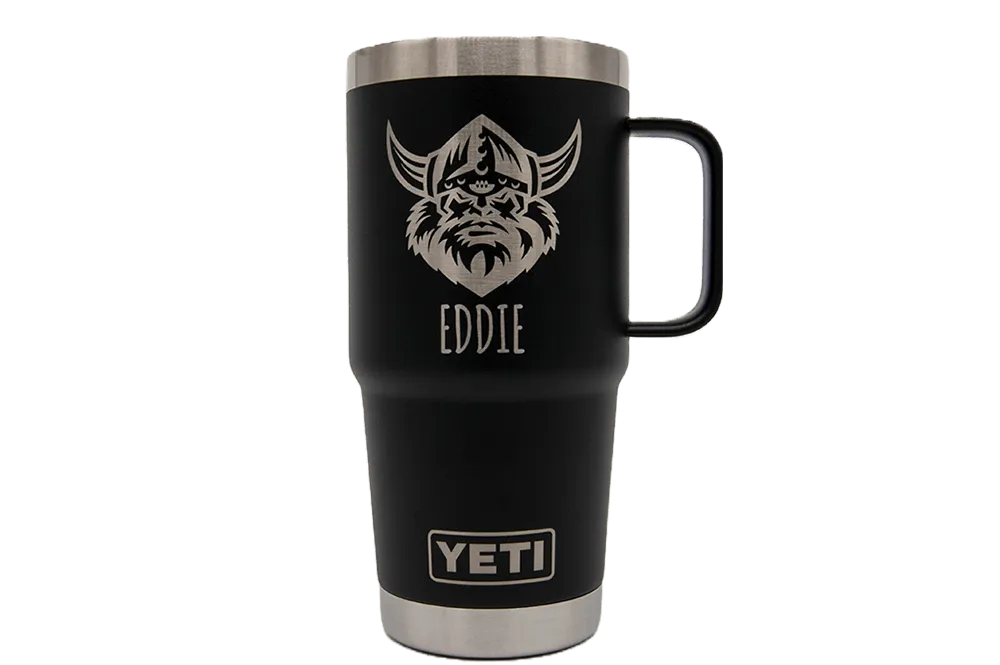 Custom YETI® 20oz Travel Mug with Stronghold™ Lid - Laser Engraved