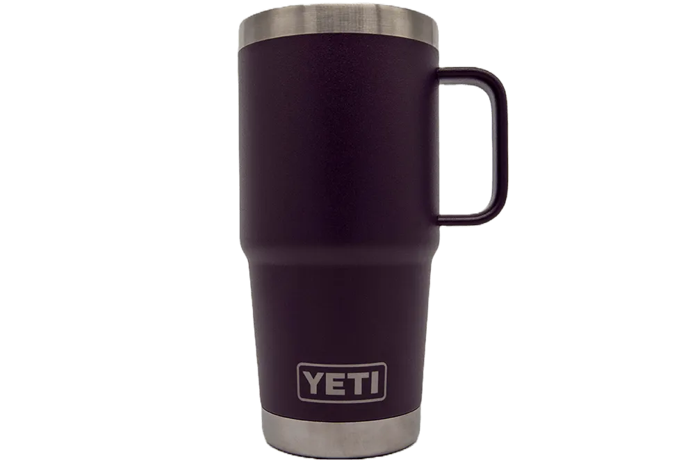 Custom YETI® 20oz Travel Mug with Stronghold™ Lid - Laser Engraved