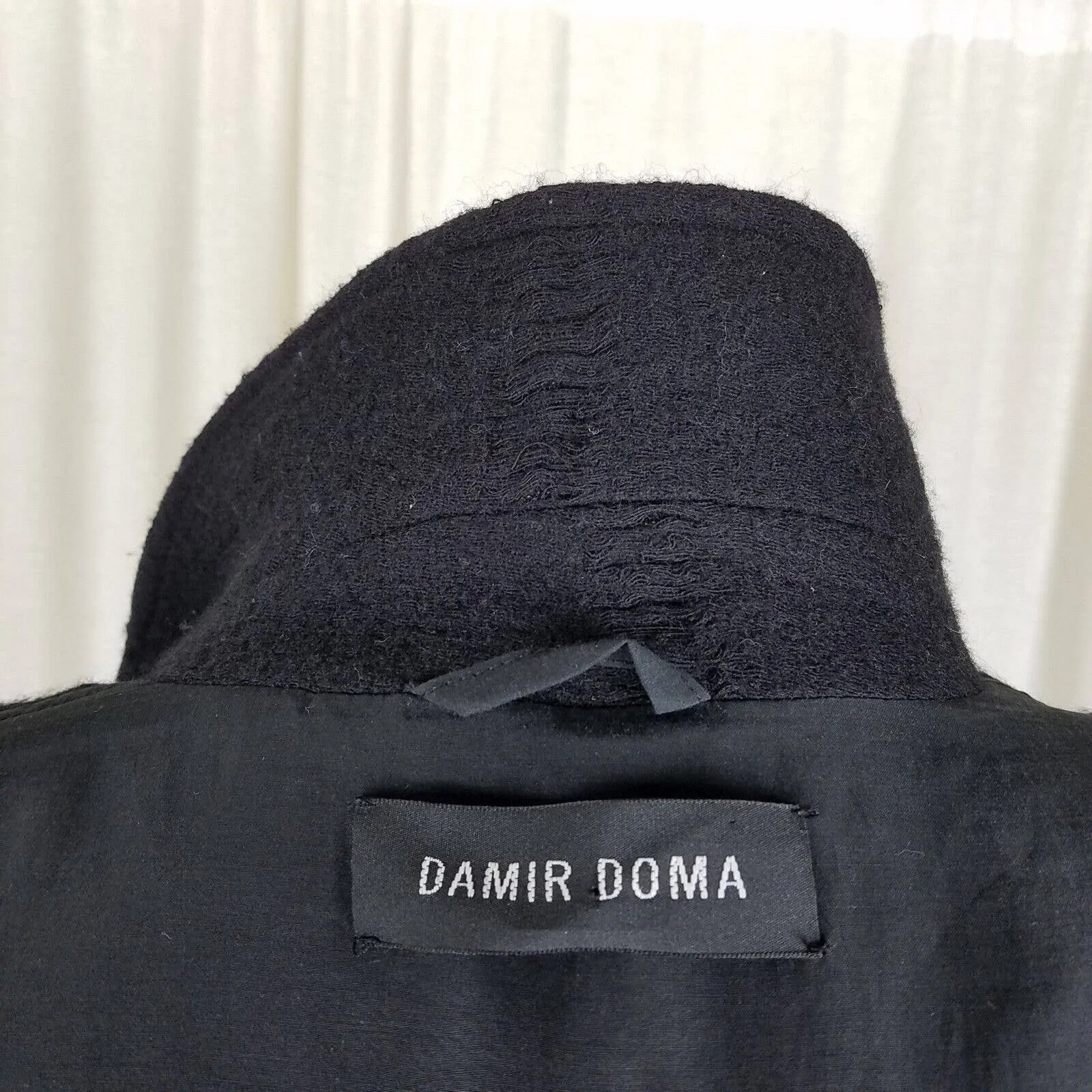 Damir Doma Belted Wrap Wool Maxi Coat Peacoat Womens 40 M Italy Avant Garde Y2K