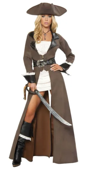 Deluxe 4pc Pirate Captain Costume