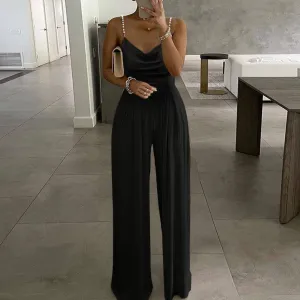 Diane Solid Sleeveless Loose Jumpsuit