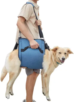 Dog Carry Sling, Emergency Backpack Pet Legs Support & Rehabilitation Dog Lift Harness for Nail Trimming, Dog Carrier for Senior Dogs Joint Injuries, Arthritis, up and down Stairs(Xl, Blue)