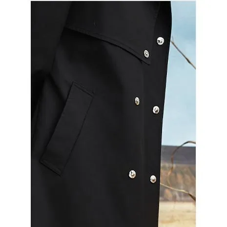 Double Layer Collar Knee-Length Trench Coat