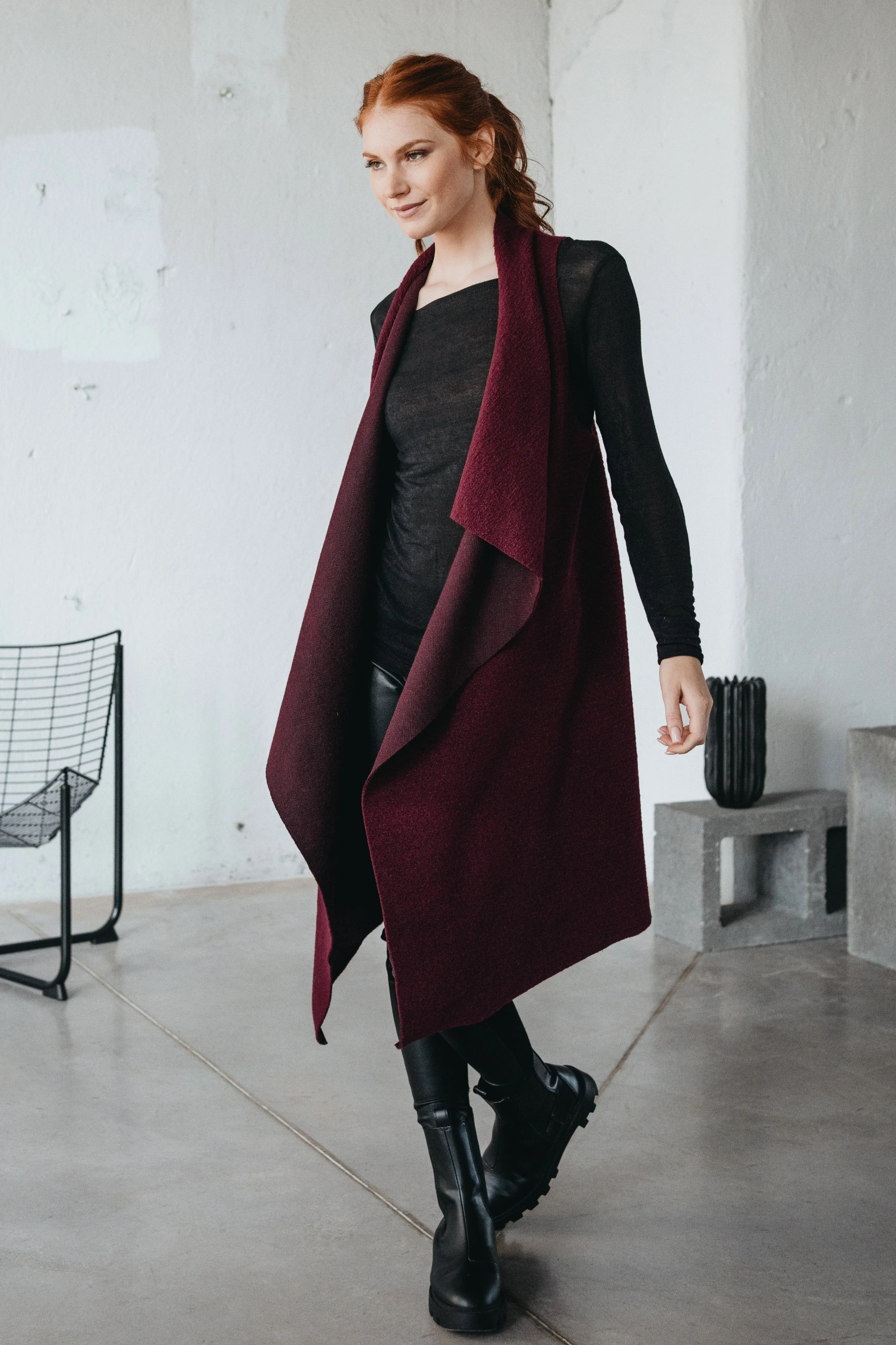 Draped Wool Vest