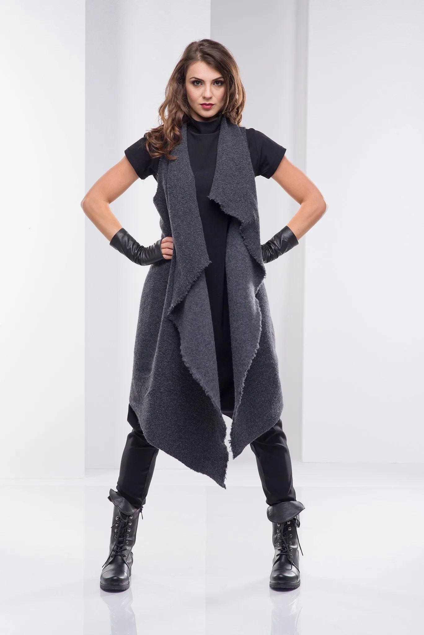 Draped Wool Vest