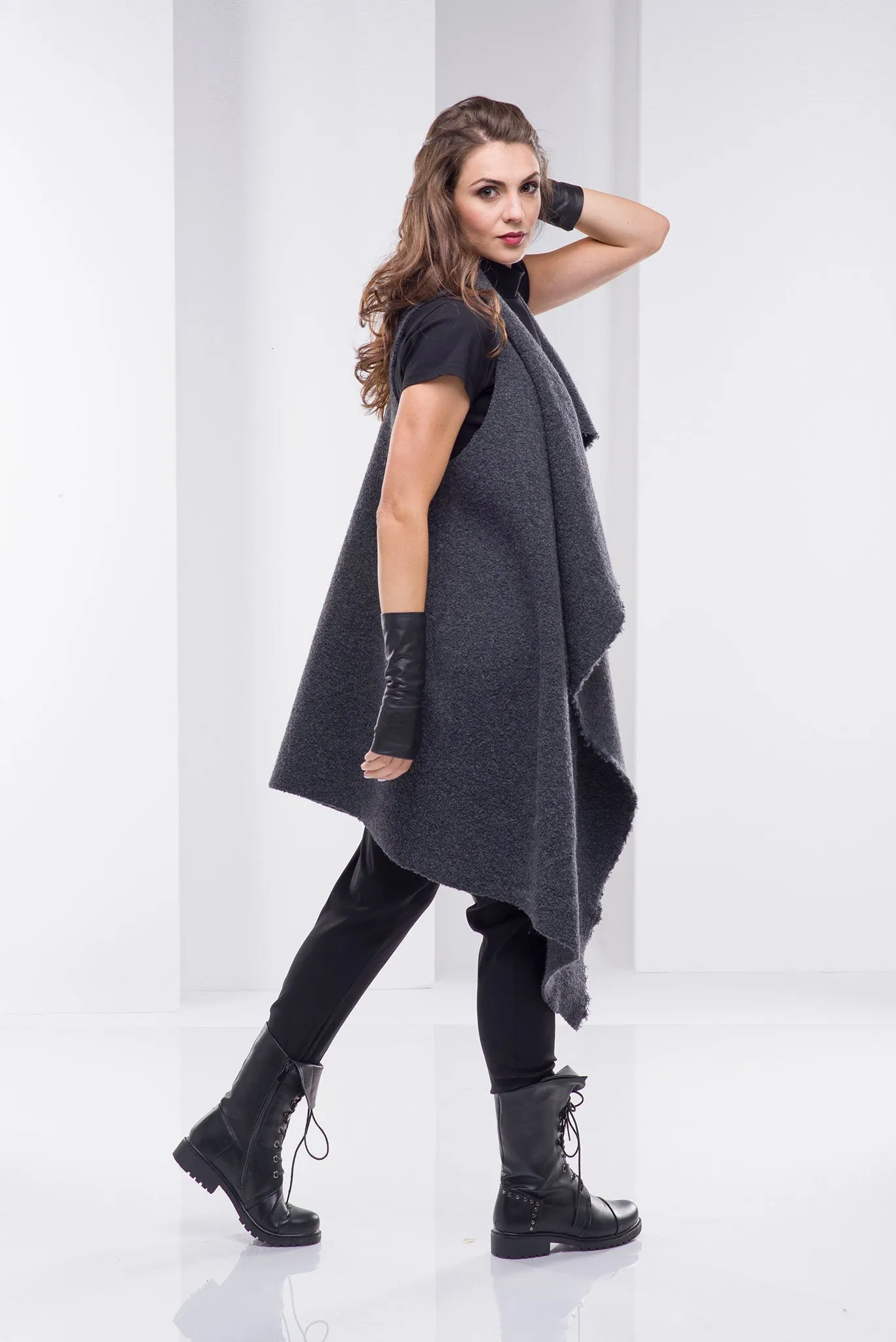 Draped Wool Vest