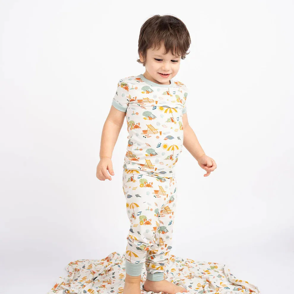 Emerson And Friends Beach Day Bamboo Short Sleeve Kids Pajama Pants Set