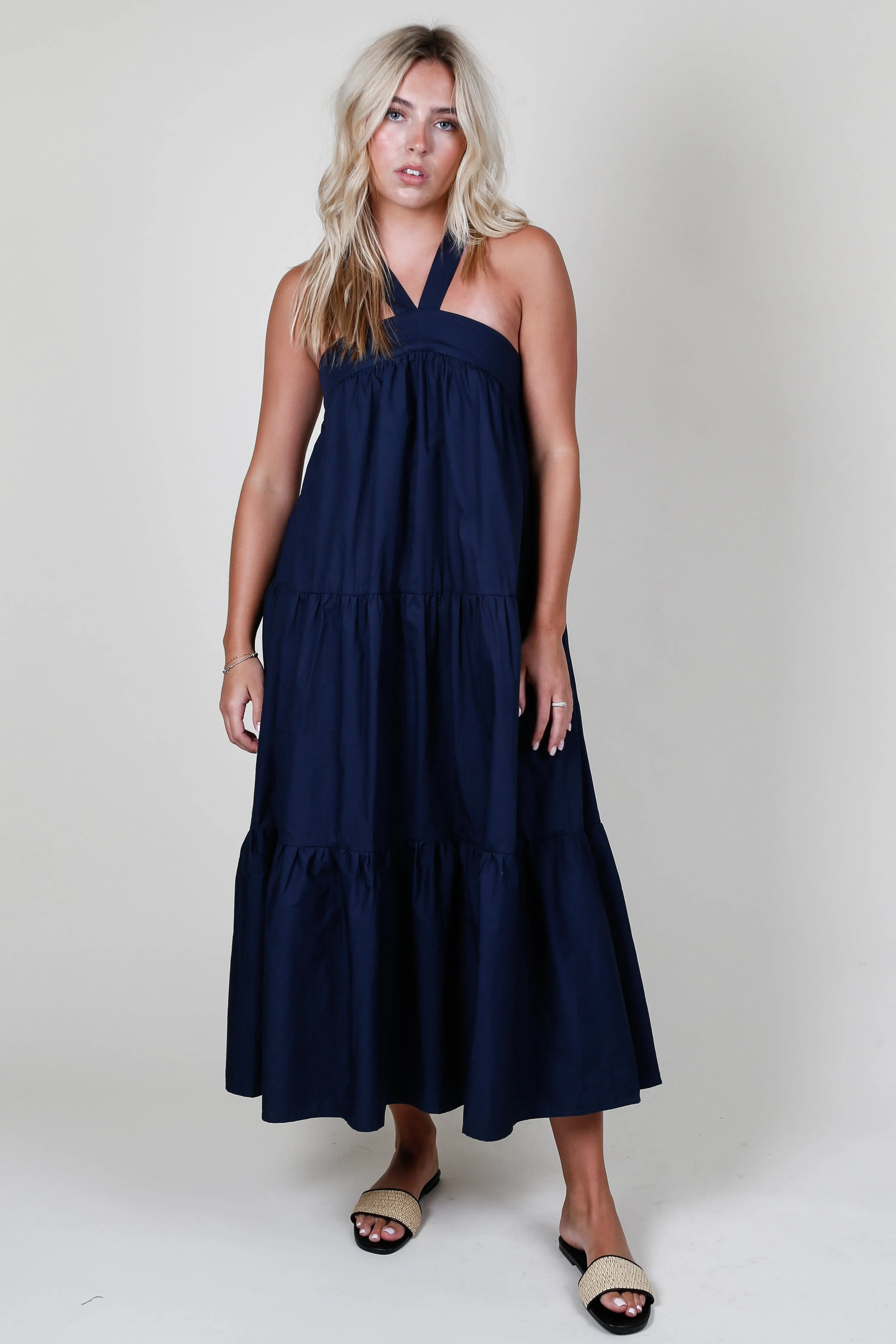 EN SAISON | Relaxed Tiered Maxi Dress - Navy