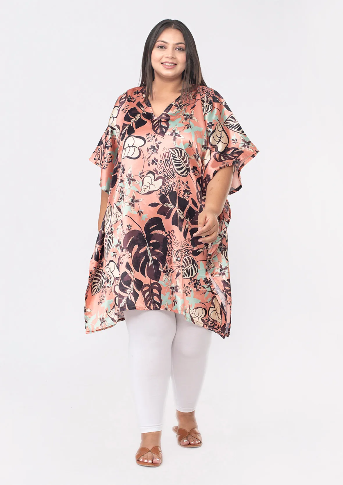 Exclusive Print Short Kaftan With Pocket