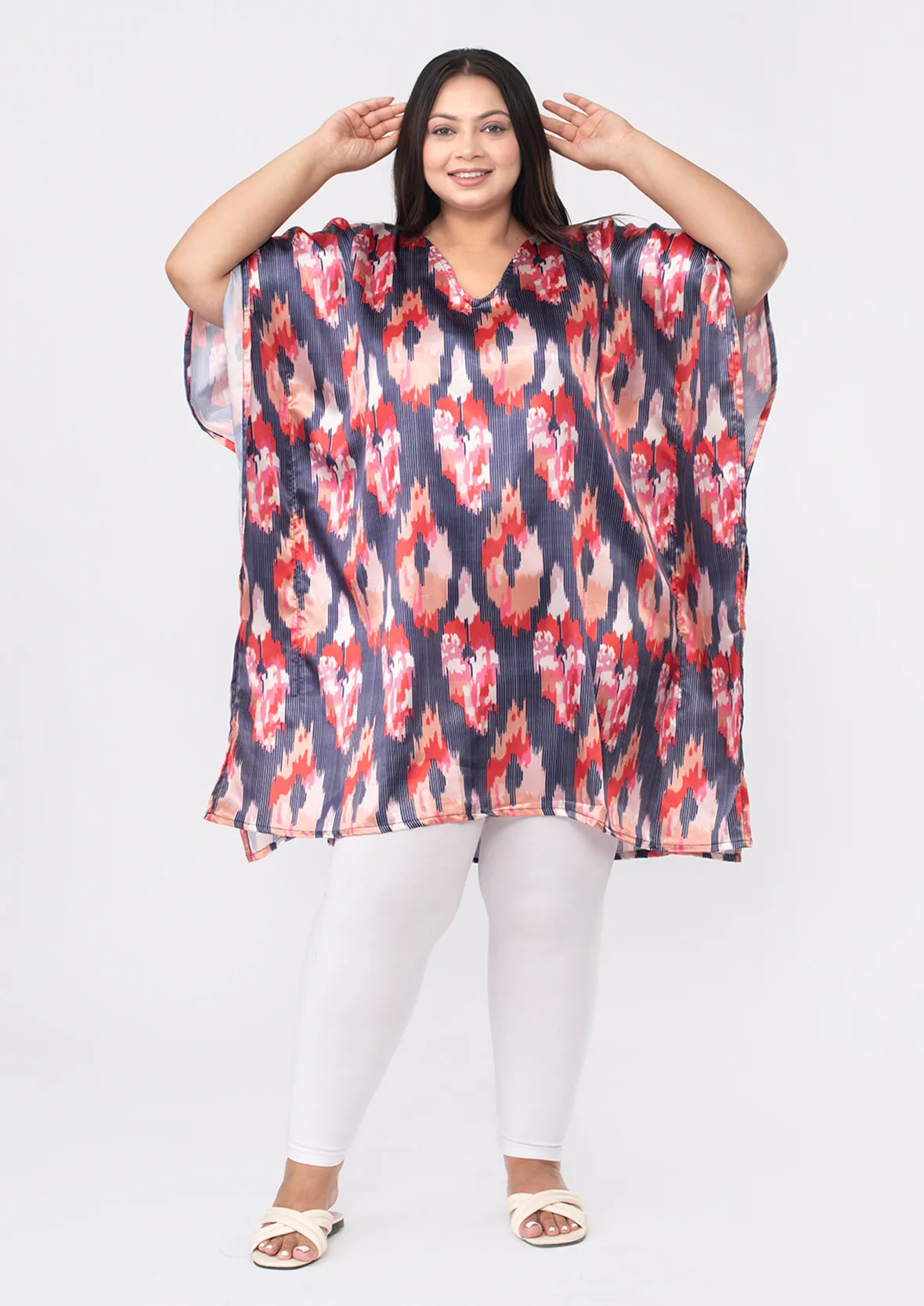 Exclusive Print Short Kaftan With Pocket