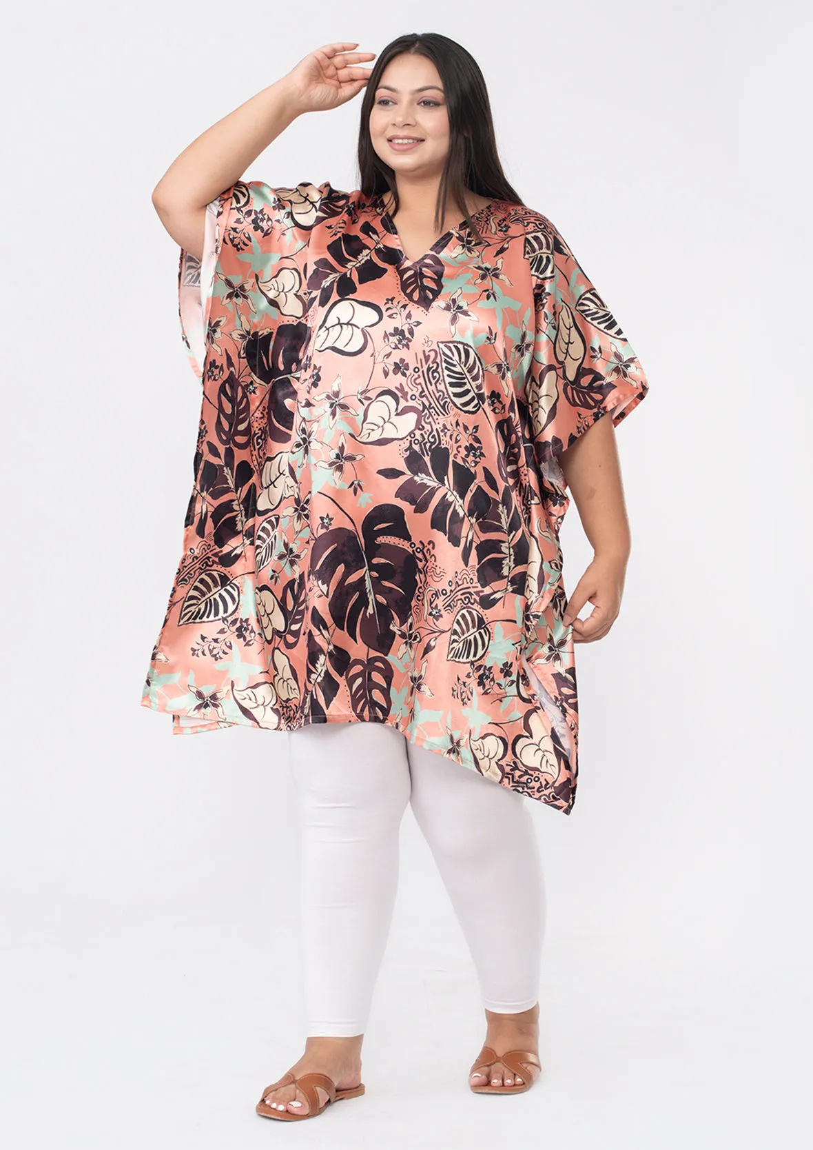 Exclusive Print Short Kaftan With Pocket