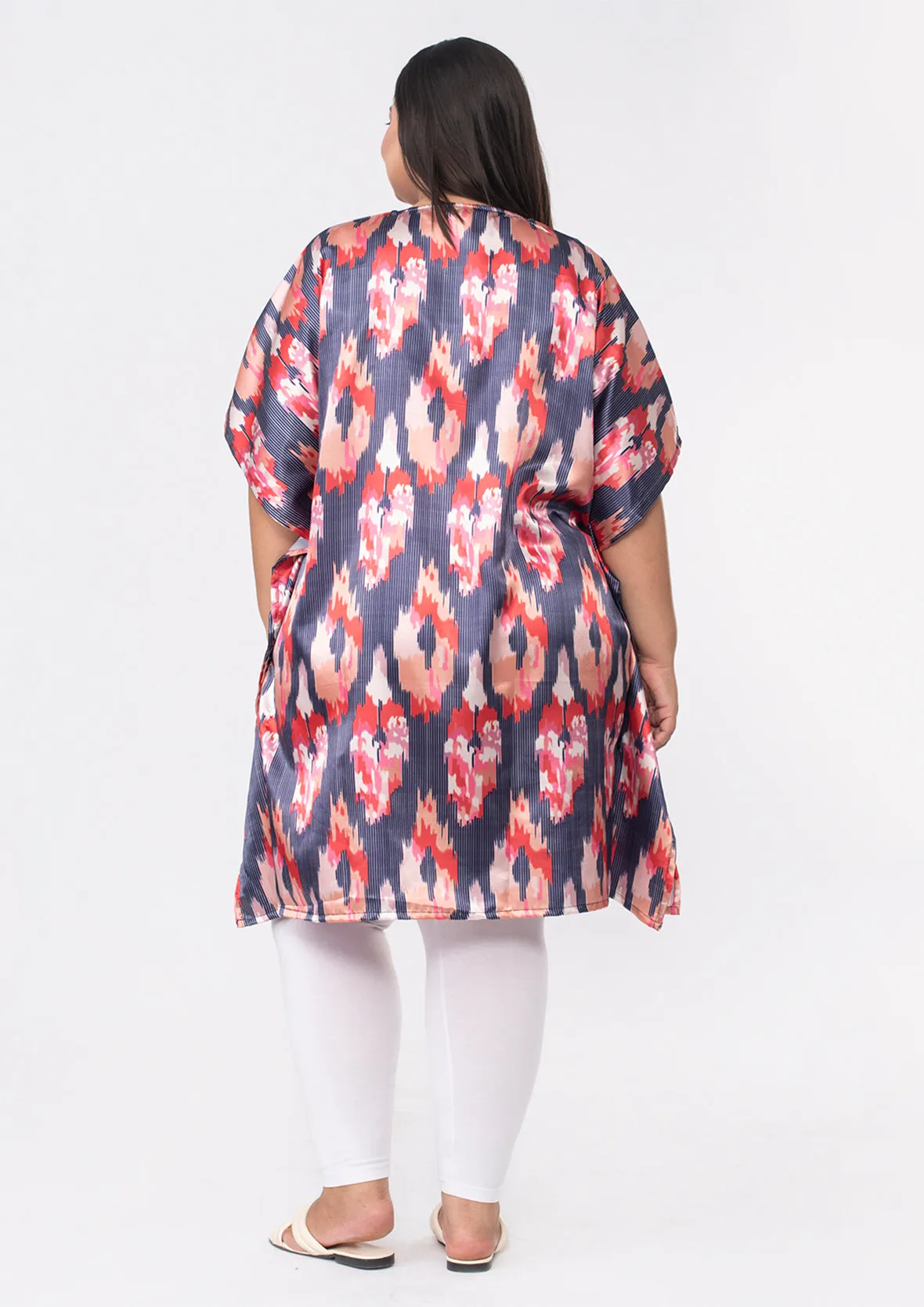 Exclusive Print Short Kaftan With Pocket