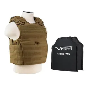 Expert Plate Carrier Vest with 10" x 12" Soft Panels - Tan