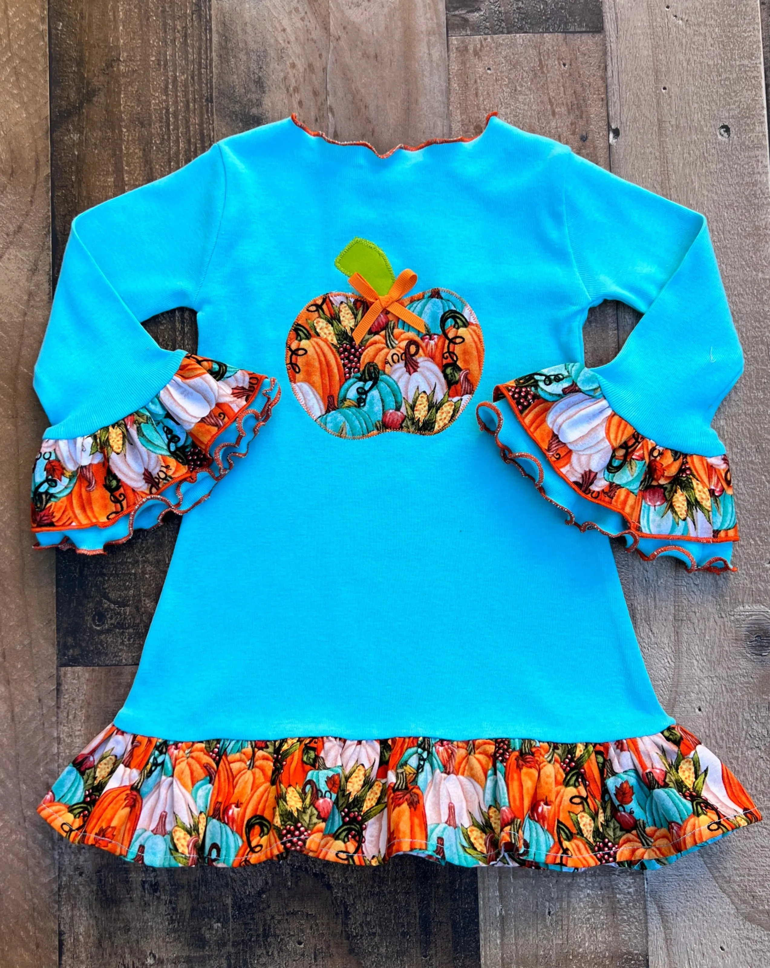 Fall Ruffled Pumpkin Dress