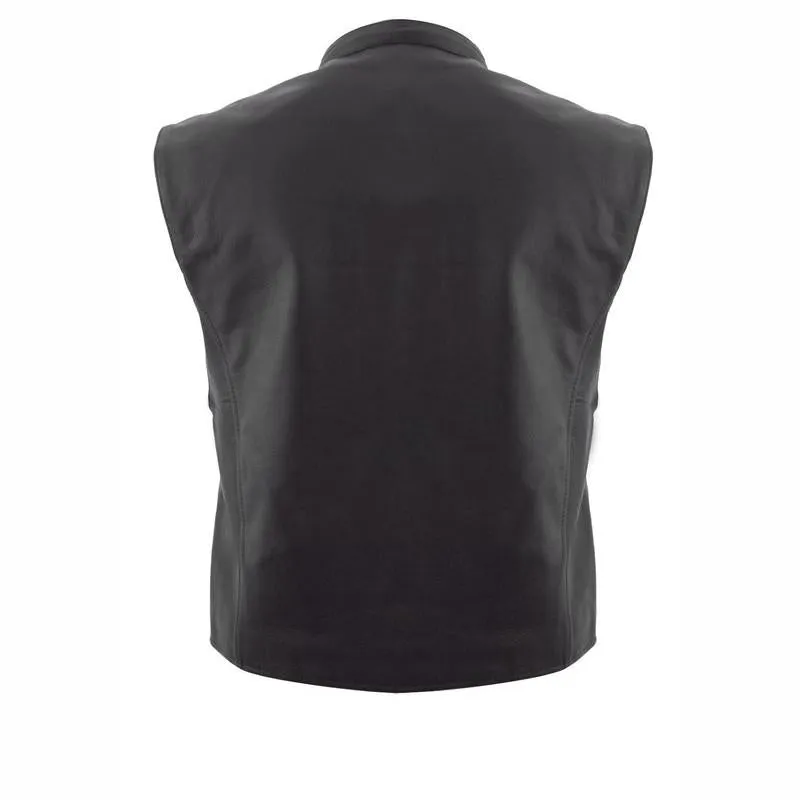 FIM656CSL Men's Zip Front Club Patch Vest Black