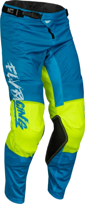 Fly Racing Youth Kinetic Mesh Khaos Pants Blue/White/Hi-Vis