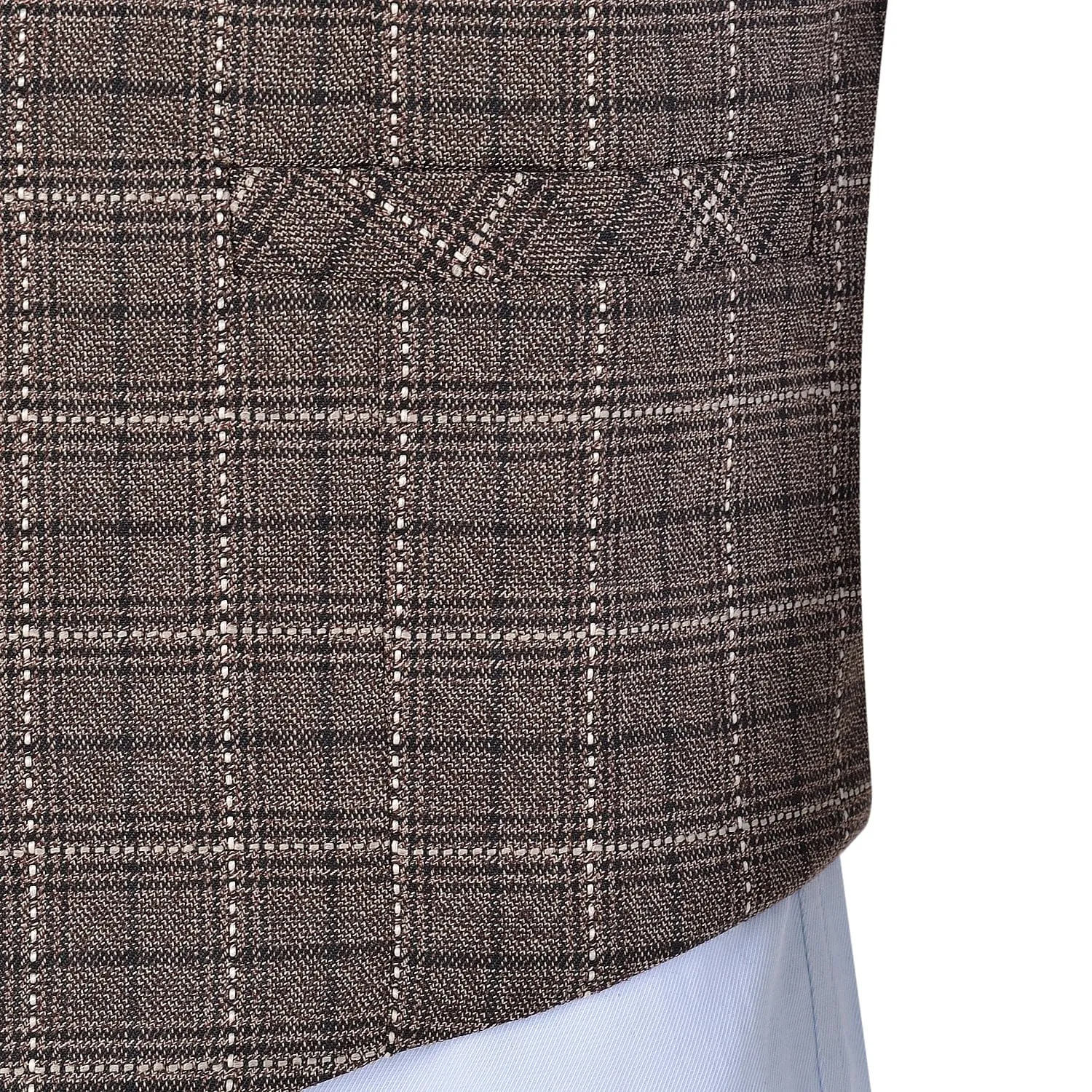 Formal Fashion Men's Suit Vest Tweed Plaid V Neck Waistcoat