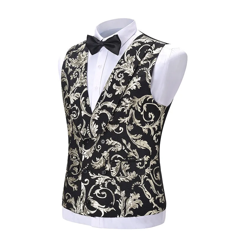 Formal Men's Suit Vest Patterned Shawl Lapel Waistcoat