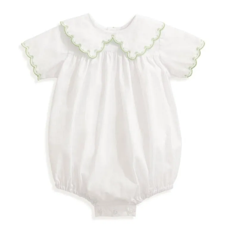 Frazier Embroidered Bubble -- White w/ Green