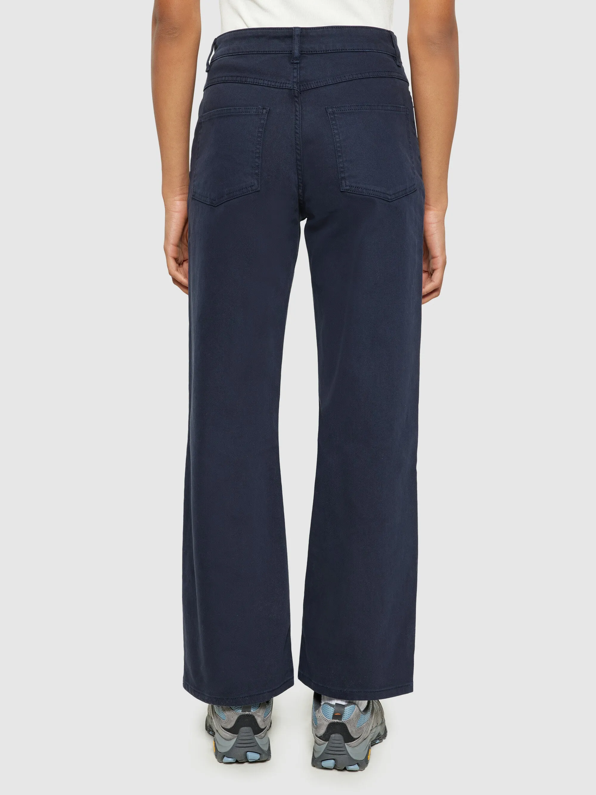 GALE straight mid-rise garment dyed twill 5-pocket pants - GOTS/Vegan - Night Sky