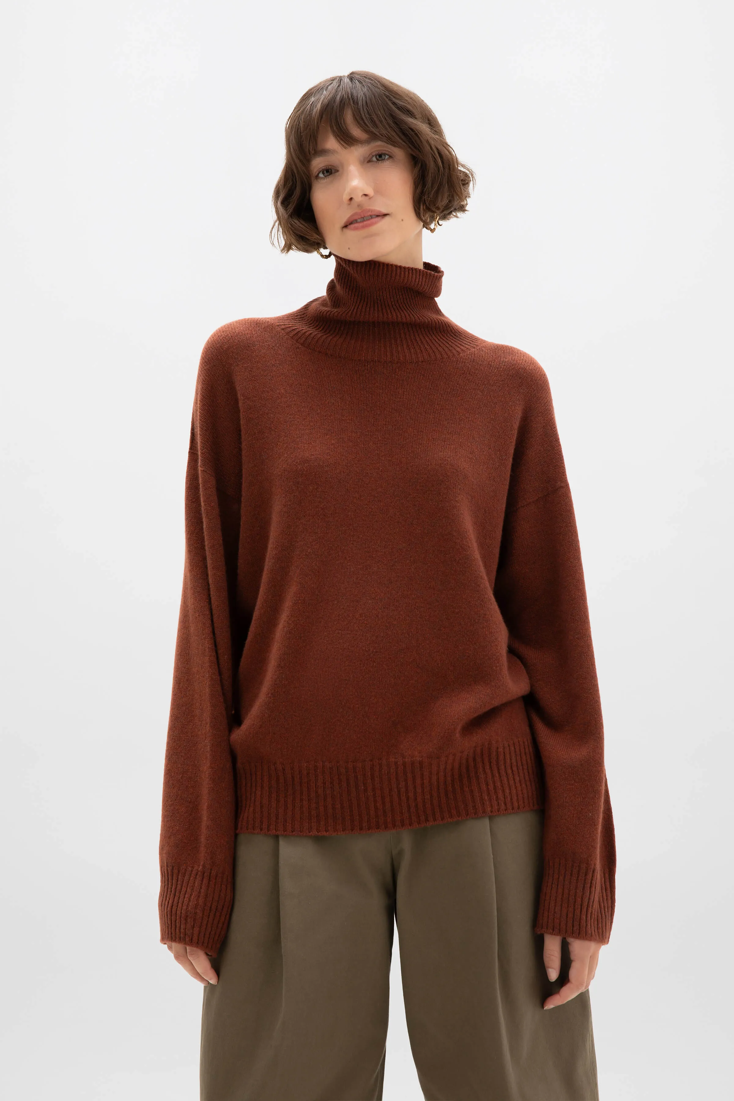 Gauzy Cashmere Roll Neck