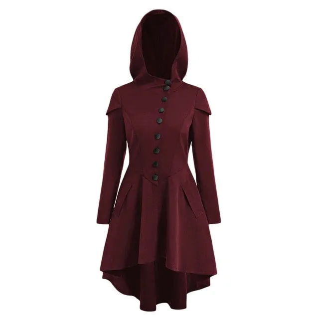 Gothic Vintage Hooded Trench Coat