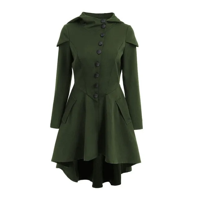 Gothic Vintage Hooded Trench Coat