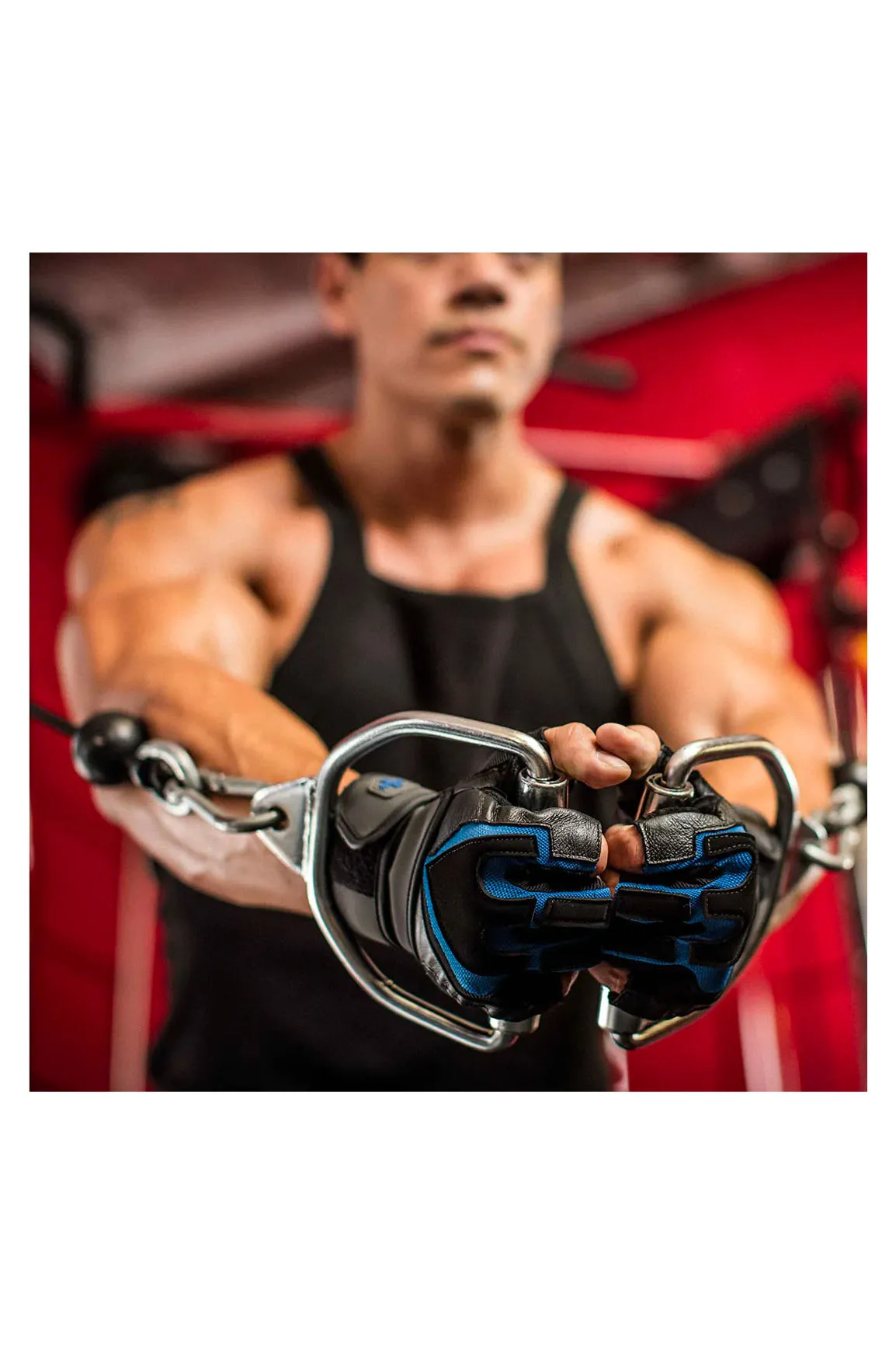 Harbinger Training Grip Wristwrap Gloves Black/Blue