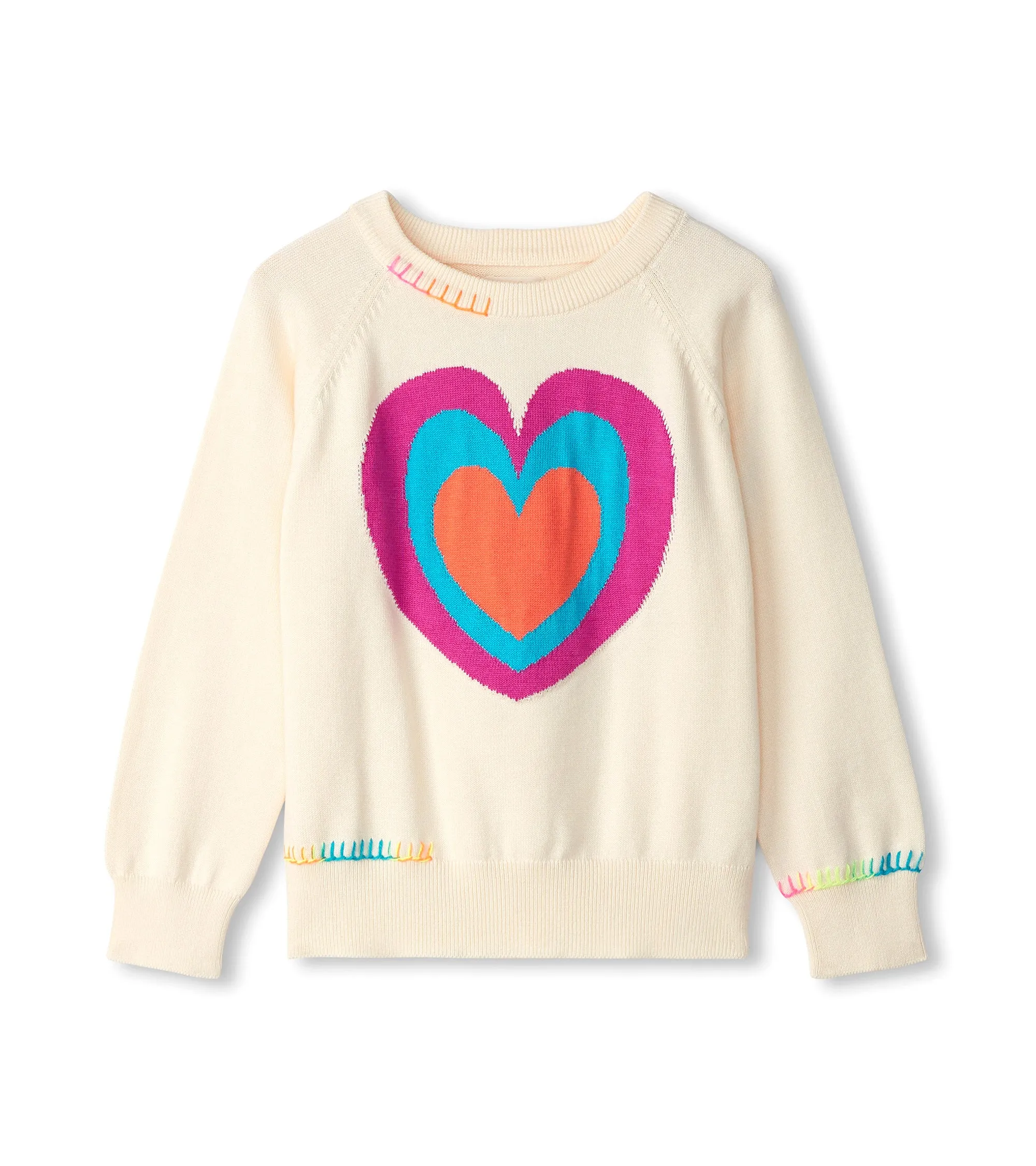 Hatley Raglan Pullover Sweater - Layered Hearts