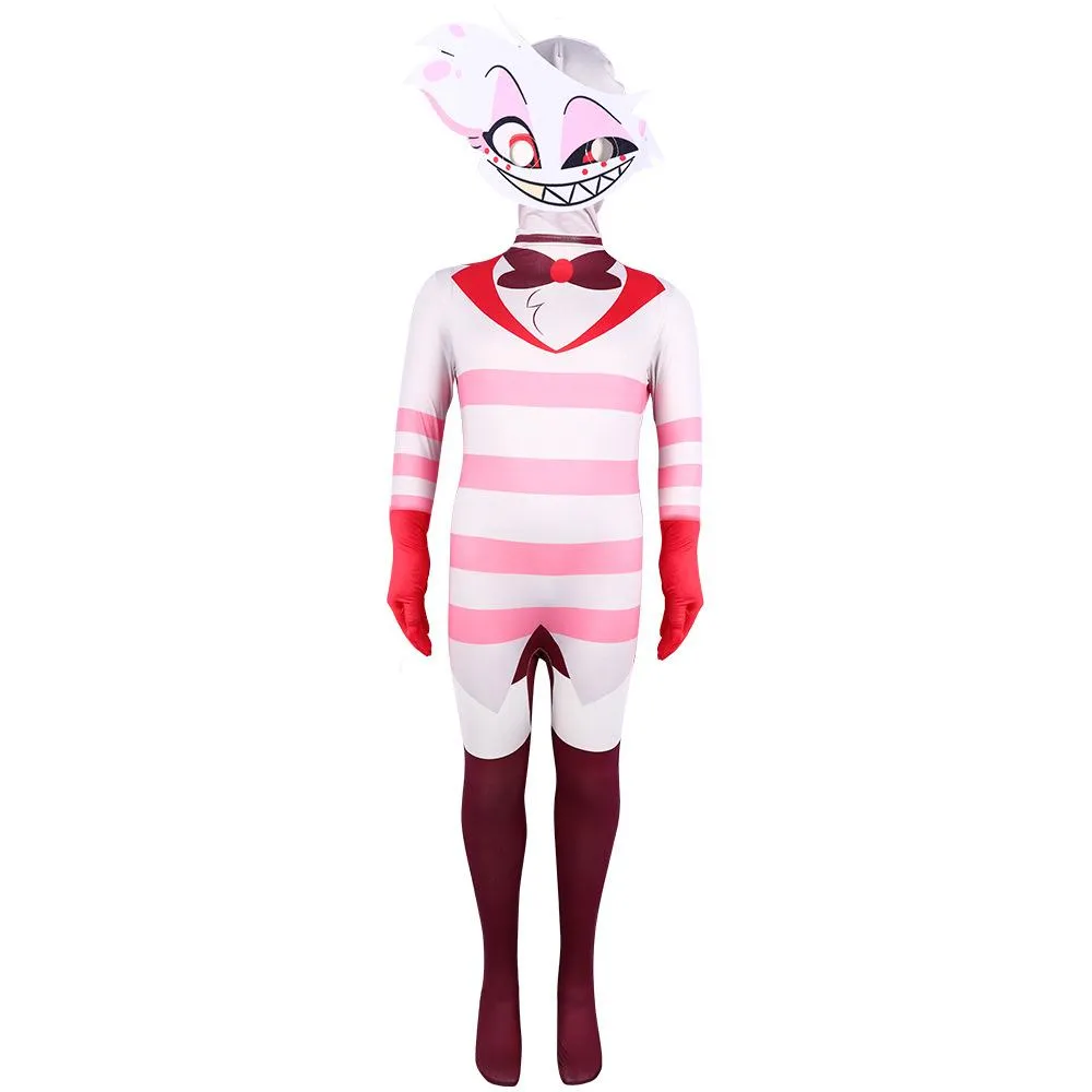 Hazbin Hotel Angel Dust AD Jumpsuit Adult Kids Cosplay Costume Carnival