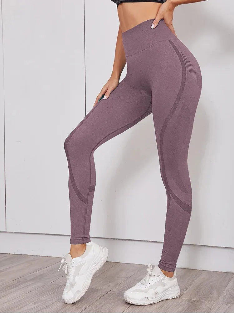 High Waist Elastic Gym Training Yoga Legging with Hollow Out Design