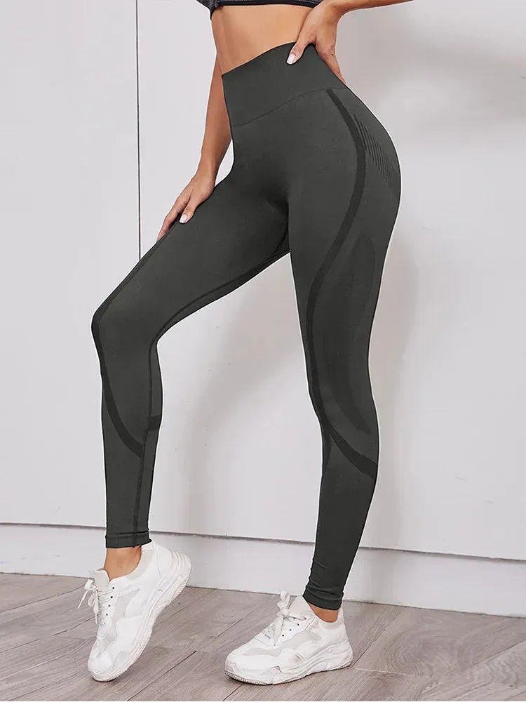 High Waist Elastic Gym Training Yoga Legging with Hollow Out Design