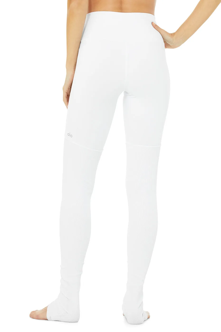 High-Waist Goddess Legging - White/White