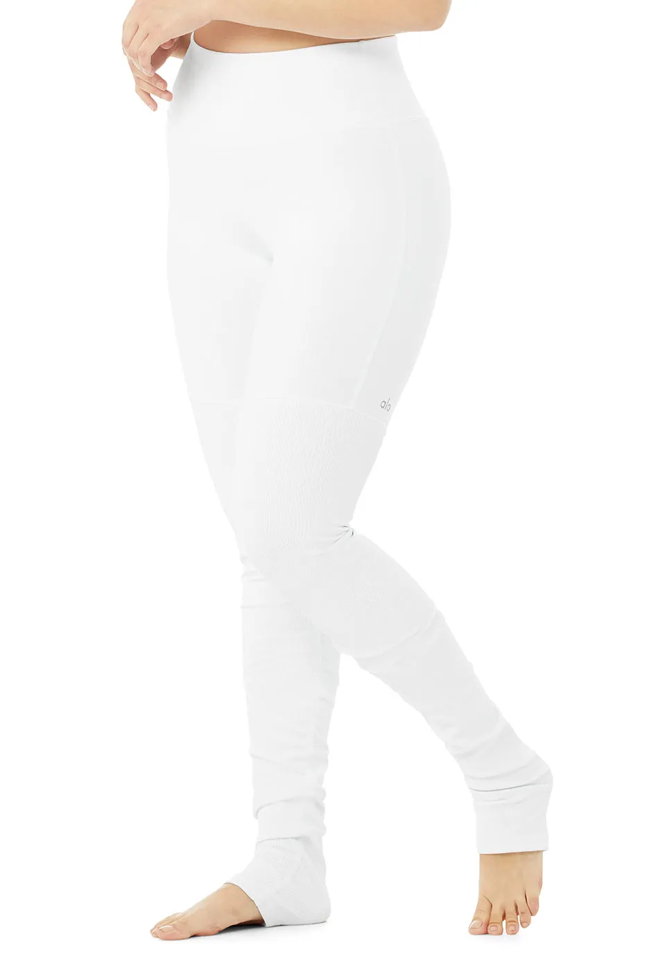 High-Waist Goddess Legging - White/White